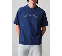 Calvin Klein Ss Center Chain Stitch Blue Jean size L | Print T-Shirts Outlet | Men | Blue L