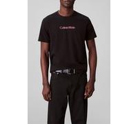 Calvin Klein Men's Short Sleeve Glitched Logo Classic Cotton T-Shirt, Black (Black), L