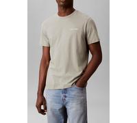 Calvin Klein Men’s T-Shirt Short Sleeve Micro Logo with Round Neckline, Beige (Shadow), M