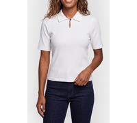 Calvin Klein Ss Modal Rib Polo Bright White size XS | Poloshirts Outlet | Women | White XS