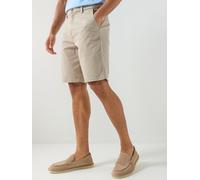 Calvin Klein Straight Fit Refined Cotton Stretch Chino Shorts, Beige, Size 32, Men Beige