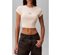 Calvin Klein Striped Monologo Tee French Vanilla Stripe size M | Shirts Outlet | Women | White M