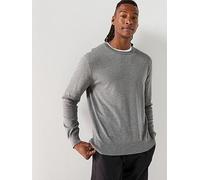 Calvin Klein Supima Cotton Crew Neck Knitted Jumper, Grey, Size Xl, Men Grey