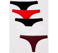 Calvin Klein Thong Brief 5 Pack, Multi, Size L, Women Print