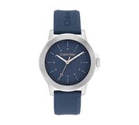 Calvin Klein Three Hand Quartz Movement Watch for Men CK Reset Collection with Blue Silicone Bracelet - 25200470