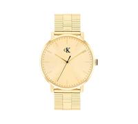 Calvin Klein Three Hand Quartz Movement Watch Gold Colored CK Real Collection with Gold Colored Stainless Steel Bracelet - 25200549