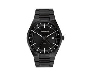 Calvin Klein Three Hand Quartz Movement Watch with Calendar for Men DISTINGUISH Collection with Black Stainless Steel Bracelet - 25200490