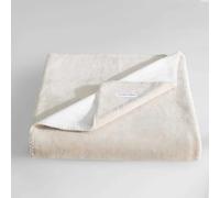 Calvin Klein - Throw Blanket, Reversible, Premium Plush Bedding, Luxuriously Soft Home Decor, Oeko-Tex Certified (Modern, Reversible, Solid Beige/White, 50 x 70 cm)