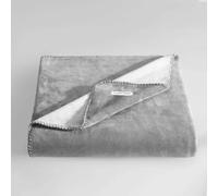 Calvin Klein - Throw Blanket, Reversible Premium Plush Bedding with Whipstitch Detailing, Practical Luxury Bedding Essentials (Modern Reversible Solid Grey, 50 x 70)
