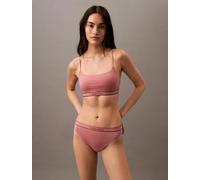 Calvin Klein TONAL LOGO COTTON Womens Bralette Red Grape W/ Apple Butter Logo - Large