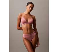 Calvin Klein TONAL LOGO COTTON Womens Thong Red Grape W/ Apple Butter Logo - Large