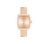Calvin Klein Two Hand Quartz Movement Watch for Women CK Adore Collection with Carnation Gold Colored Stainless Steel Mesh Bracelet - 25100101