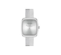 Calvin Klein Two Hand Quartz Movement Watch for Women CK Adore Collection with Stainless Steel Mesh Bracelet - Available in Silver, Gold, Black or Carnation Gold