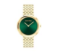Calvin Klein Two Hand Quartz Movement Watch for Women Twisted Bezel Collection with Gold Colored Stainless Steel Bracelet - 25100066