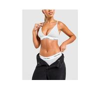 Calvin Klein Women’s Bikini Briefs with Logo Waistband, Grey (Grey Heather), M