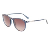 Calvin Klein Unisex CK22537S 438 Sunglasses Injected Blue Brown Round Shaded