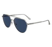 Calvin Klein Unisex CK24100S 045 Sunglasses Metal Silver Blue Pilot Normal Normal