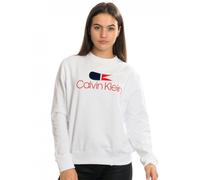 Calvin Klein Vintage Logo Large Long Sleeve Womens Sweatshirt - Calvin White - S