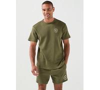 Calvin Klein Waffle Short Sleeve Crew Neck T-Shirt, Green, Size M, Men Green
