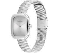 Calvin Klein Two Hand Quartz Movement Watch for Women CK Adore Collection with Silver Stainless Steel Mesh Bracelet - 25100098