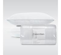 Calvin Klein Wave Print 20" x 36" King Size Set of 2 Bed Pillows for Sleeping, White