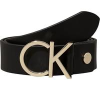 Calvin Klein Women's Ck Adj.logo Belt 3.5cm K60k602141 Belts, Black (Black Leather & Light Gold Buckle), 75