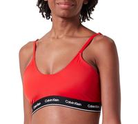 Calvin Klein Women Bikini Top Halter Bralette Wireless, Red (Cajun Red), L