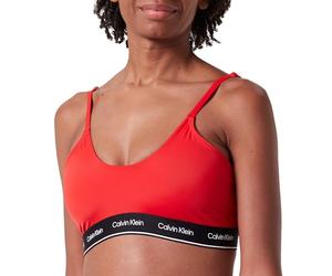 Calvin Klein Women Bikini Top Halter Bralette Wireless, Red (Cajun Red), L
