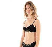 Calvin Klein Women Bralette Unlined Stretch, Multicolor (Black/Sunny Lime), L