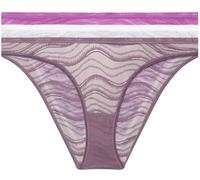 Calvin Klein Women Pack 3 Bikini Briefs with Lace, Multicolor (Dahlia/Vintage Violet/White), XL