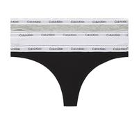 Calvin Klein Women Pack of 3 Thong Modern Logo Tanga, Multicolor (Black/White/Grey Heather), L
