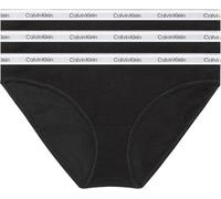 Calvin Klein Women’s 3 Pack Cotton Bikini Briefs with Stretch, Black (Black/Black/Black), XXL