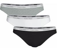 Calvin Klein Women's 3 Pack Modern Logo Thongs, Multicolor (Black/White/Grey Heather), 3XL