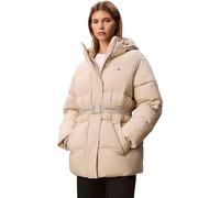 Calvin Klein Women’s Belted Mid Weight Puffer Jacket, Off-White (Island Fossil), M