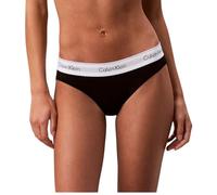 Calvin Klein Women’s Bikini Briefs with Logo Waistband, Black (Black), L