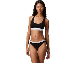 Calvin Klein Women’s Bikini Briefs with Logo Waistband, Black (Black), L