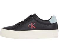 Calvin Klein Women’s Bold Low Top Vulcanised Trainers, Multicolor (Black/Blue Surf/Creamy White), 5