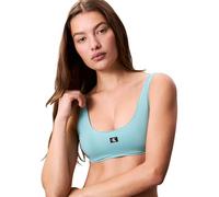 Calvin Klein Women’s Bralette Bikini Top with Removable Padding, Turquoise (Saltwater Aqua), XL