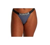 Calvin Klein Women’s Brazilian Bikini Bottoms with Logo Waistband, Blue (Grisaille), L