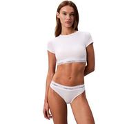 Calvin Klein Women’s Brazilian Briefs with Logo Waistband, White (White), L