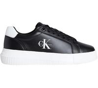 Calvin Klein Women’s Chunky Mono Leather Cupsole Trainers, Black (Black/Bright White), 6