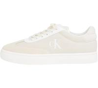 Calvin Klein Women’s Classic Canvas Mix Low Top Cupsole Trainers, White (Creamy White/Bright White), 5