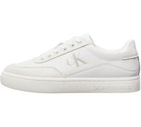 Calvin Klein Jeans Women's Classic Cupsole Low Mg LTH Yw0yw01585 Sneakers, White Bright White Creamy White, 6.5 UK