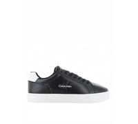 Calvin Klein Women’s Classic Mono Leather Cupsole Trainers, Black (Black/Bright White), 9