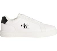 Calvin Klein Women’s Classic Mono Leather Cupsole Trainers, White (Bright White/Black), 10