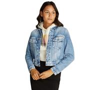 Calvin Klein Women’s Cropped 90s Regular Denim Jacket, Blue (Denim Light), S