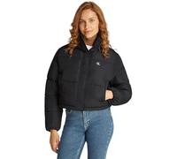 Calvin Klein Women’s Cropped Fit Matte Puffer Jacket, Black (Ck Black), XL