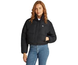 Calvin Klein Women’s Cropped Fit Matte Puffer Jacket, Black (Ck Black), XL