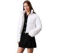 Calvin Klein Women’s Cropped Fit Matte Puffer Jacket, White (Bright White), XL