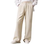 Calvin Klein Women’s Elegant Stretch Crepe Straight Trousers, Beige (Pelican), 32W